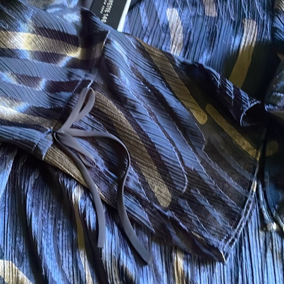 Lafayette 148 New York blue multi color blouse - Picture 4 of 8